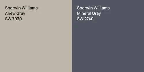 SW 7030 Anew Gray vs SW 2740 Mineral Gray