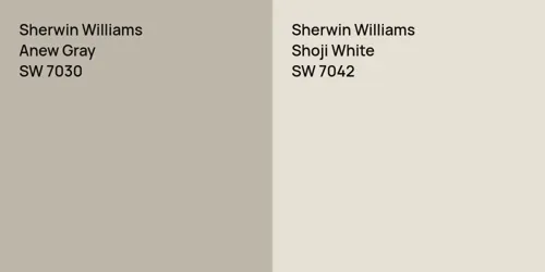 SW 7030 Anew Gray vs SW 7042 Shoji White