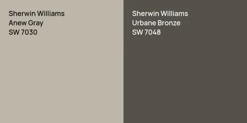 SW 7030 Anew Gray vs SW 7048 Urbane Bronze