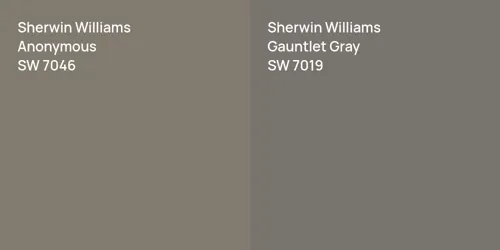 SW 7046 Anonymous vs SW 7019 Gauntlet Gray