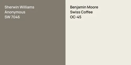 SW 7046 Anonymous vs OC-45 Swiss Coffee