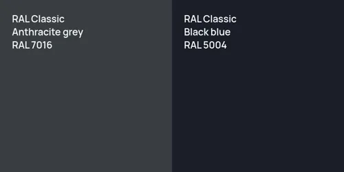 RAL 7016  Anthracite grey vs RAL 5004  Black blue