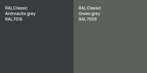 RAL 7016  Anthracite grey vs RAL 7009  Green grey