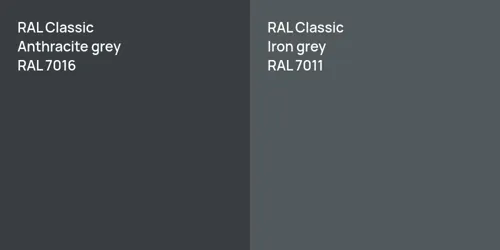 RAL 7016  Anthracite grey vs RAL 7011  Iron grey