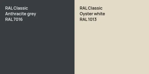 RAL 7016  Anthracite grey vs RAL 1013  Oyster white