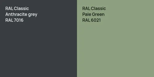 RAL 7016  Anthracite grey vs RAL 6021 Pale Green