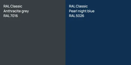 RAL 7016  Anthracite grey vs RAL 5026  Pearl night blue