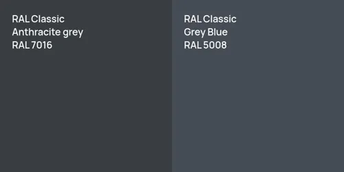 RAL 7016  Anthracite grey vs RAL 5008 Grey Blue