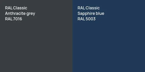 RAL 7016  Anthracite grey vs RAL 5003  Sapphire blue