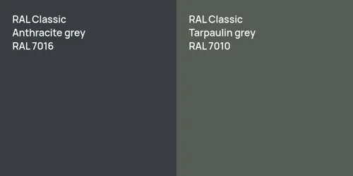 RAL 7016  Anthracite grey vs RAL 7010  Tarpaulin grey