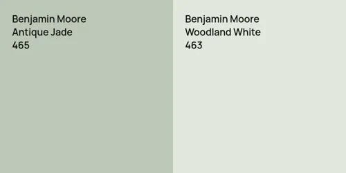 465 Antique Jade vs 463 Woodland White