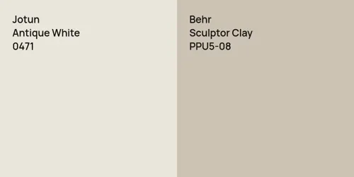 0471 Antique White vs PPU5-08 Sculptor Clay