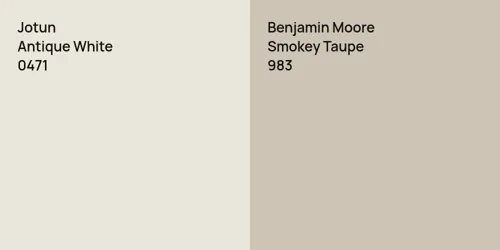 0471 Antique White vs 983 Smokey Taupe