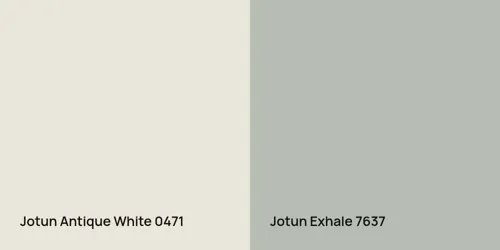 0471 Antique White vs 7637 Exhale