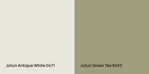 0471 Antique White vs 8493 Green Tea