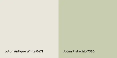 0471 Antique White vs 7386 Pistachio