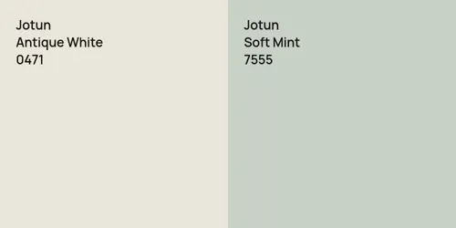 0471 Antique White vs 7555 Soft Mint