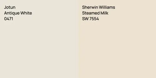 0471 Antique White vs SW 7554 Steamed Milk