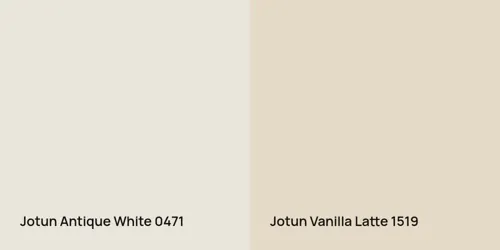 0471 Antique White vs 1519 Vanilla Latte