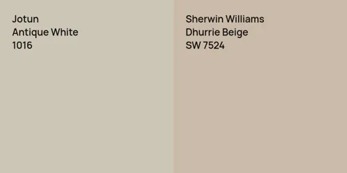 1016 Antique White vs SW 7524 Dhurrie Beige