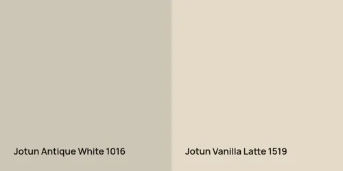 1016 Antique White vs 1519 Vanilla Latte