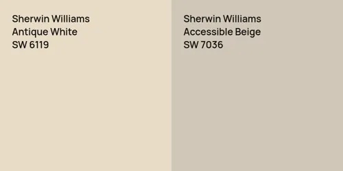 SW 6119 Antique White vs SW 7036 Accessible Beige