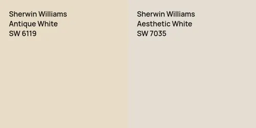 SW 6119 Antique White vs SW 7035 Aesthetic White