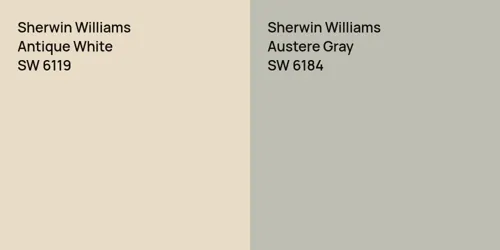 SW 6119 Antique White vs SW 6184 Austere Gray