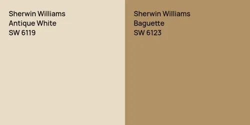 SW 6119 Antique White vs SW 6123 Baguette