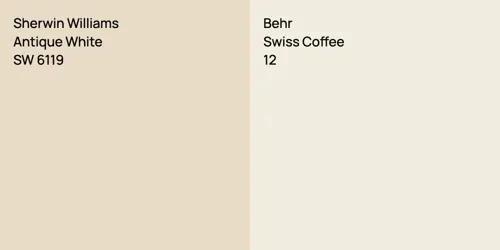 SW 6119 Antique White vs 12 Swiss Coffee