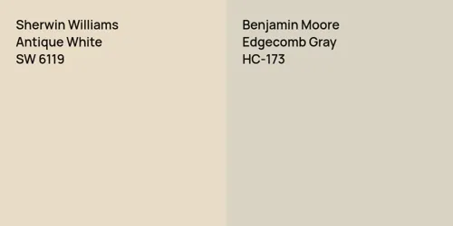 SW 6119 Antique White vs HC-173 Edgecomb Gray