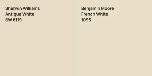 SW 6119 Antique White vs 1093 French White