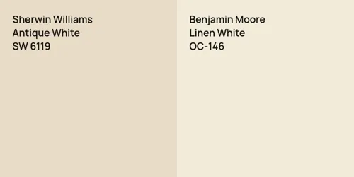 SW 6119 Antique White vs OC-146 Linen White