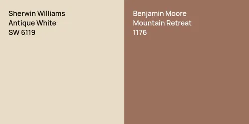 SW 6119 Antique White vs 1176 Mountain Retreat