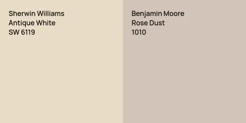 SW 6119 Antique White vs 1010 Rose Dust