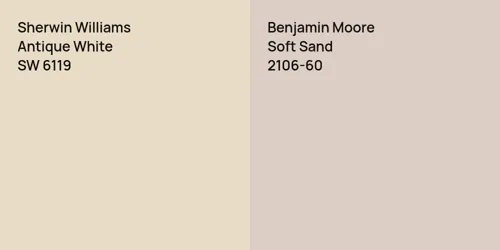 SW 6119 Antique White vs 2106-60 Soft Sand