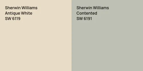 SW 6119 Antique White vs SW 6191 Contented