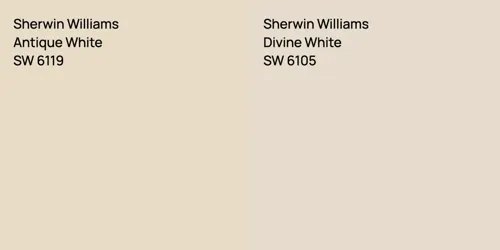 SW 6119 Antique White vs SW 6105 Divine White