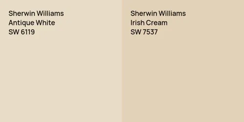 SW 6119 Antique White vs SW 7537 Irish Cream