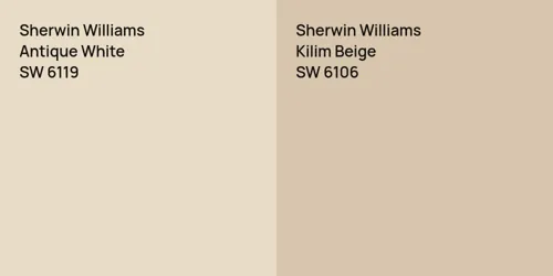 SW 6119 Antique White vs SW 6106 Kilim Beige