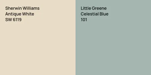 SW 6119 Antique White vs 101 Celestial Blue