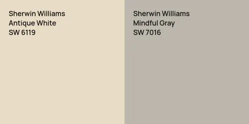 SW 6119 Antique White vs SW 7016 Mindful Gray