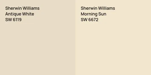 SW 6119 Antique White vs SW 6672 Morning Sun