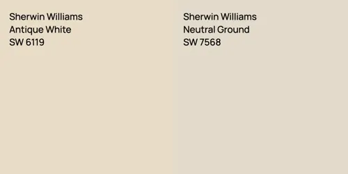 SW 6119 Antique White vs SW 7568 Neutral Ground