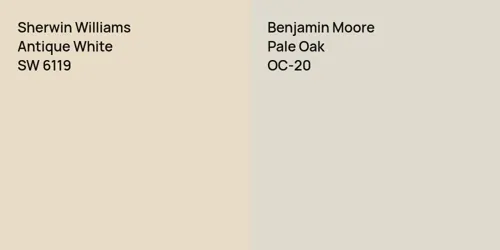 SW 6119 Antique White vs OC-20 Pale Oak