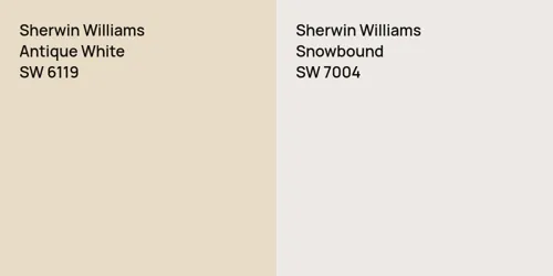 SW 6119 Antique White vs SW 7004 Snowbound