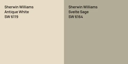 SW 6119 Antique White vs SW 6164 Svelte Sage