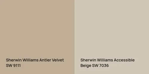 SW 9111 Antler Velvet vs SW 7036 Accessible Beige