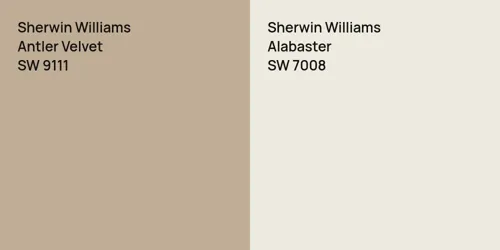 SW 9111 Antler Velvet vs SW 7008 Alabaster