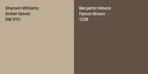 SW 9111 Antler Velvet vs 1238 Falcon Brown